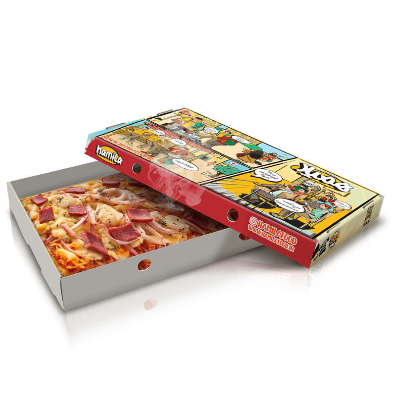جعبه پیتزا مستطیل دو تکه
